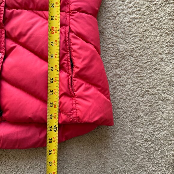 J Crew Vest Girls Medium Full Zip Down Fill Puffer Pink Pockets Mock Neck - Picture 10 of 10
